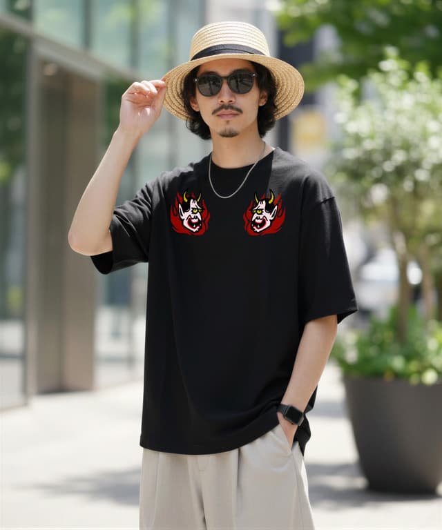 向かい合うゆるい般若 face2face - 画像1