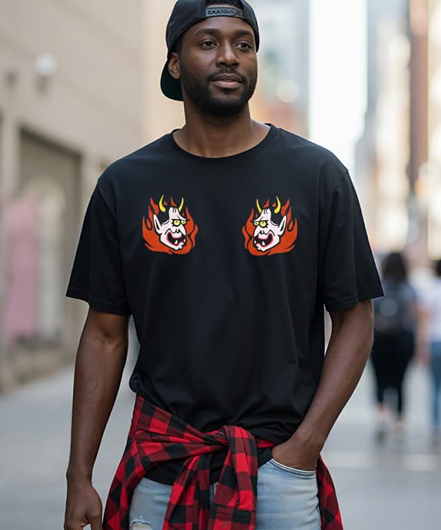 Face-to-Face Hannya Illustration (Relaxed Style) - Image 1