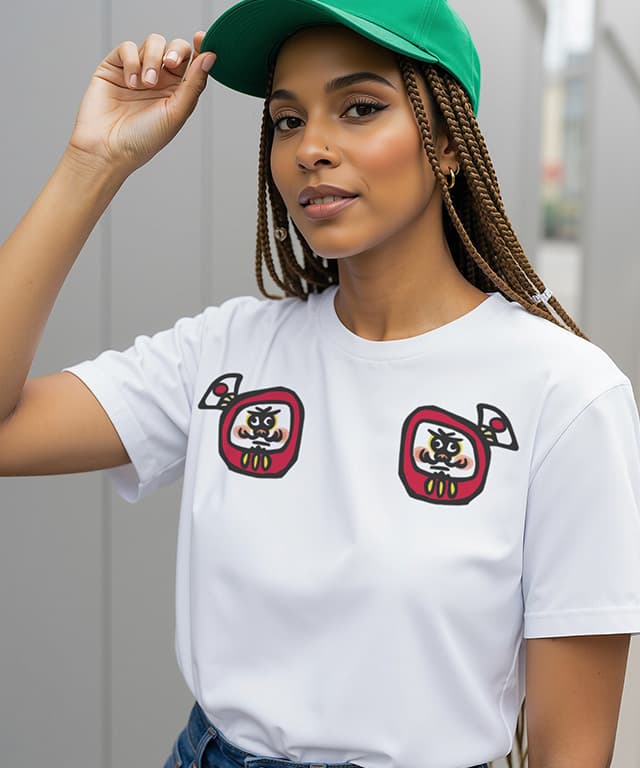 Face-to-Face Daruma Illustration (Relaxed Style) - Image 1