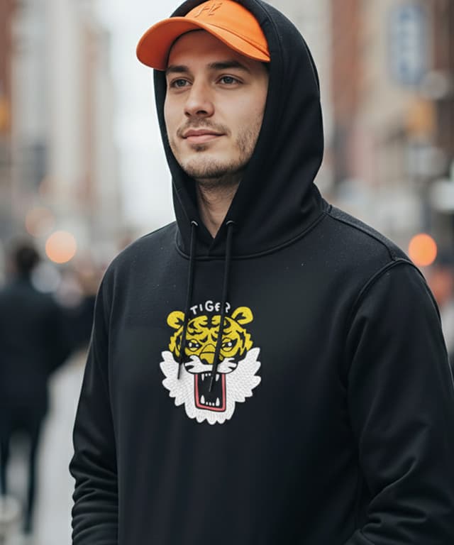 Face-Center Tiger Illustration (Relaxed Style) - Image 1